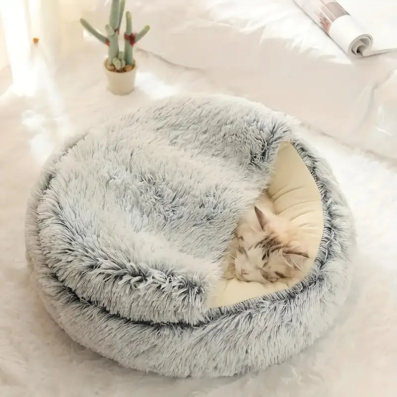 Luxurious Plush Covered Pet Bed